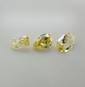 3 NATURAL DIAMONDS FANCY COLORS 1.01 CT YELLOW - SI - MIX CUT - BB40301-10