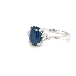 RING IN WHITE GOLD 2.84 GR SAPPHIRE - 2.05 CT WITH DIAMONDS 0.12 CT D-F/VS SIZE-7 - RNG40201