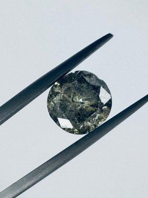 DIAMANT 3,88 CT FANCY ANCY SVĚTLE ZELENOŽLUTÝ ŠEDAVÝ - I3 - BRILIANTOVÝ BRUS - GEMMOLOGICKÝ CERTIFIKÁT MAROZ DIAMONDS LTD ISRAEL DIAMOND EXCHANGE MEMBER - C30804-12
