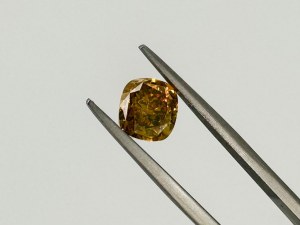 DIAMOND 2.01 CT NATURAL FANCY DEEP BROWN YELLOW ORANGE UNIFORM CUSHION CUT - GIA - UD30115