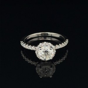 RING IN WHITE GOLD 2.75 GR WITH DIAMOND 1.01 CT G-H / SI2+ BRILLIANT FOR 0.27 CT F VS2 SIZE 7 - RNG30310