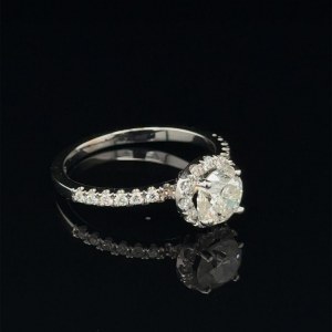 RING IN WHITE GOLD 2.75 GR WITH DIAMOND 1.01 CT G-H / SI2+ BRILLIANT FOR 0.27 CT F VS2 SIZE 7 - RNG30310