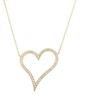 GOLD CHOKER NECKLACE 6.60 GR WITH DIAMOND HEART - RS11204