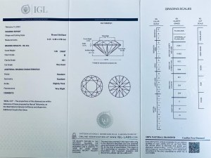 DIAMENT 1.05 CT H - VS1 - CERTYFIKAT IGL - C30416