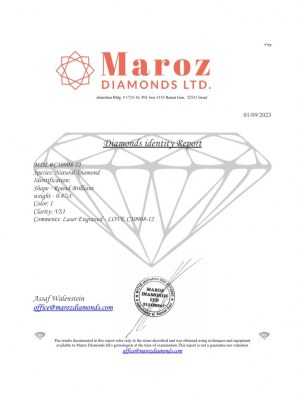 DIAMOND 0.47 CT I - CLARITY VS1 LASER ENGRAVED - C30908-12-LC
