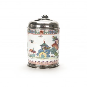 Meissen Walzenkrug mit Chinoiserie-Dekor