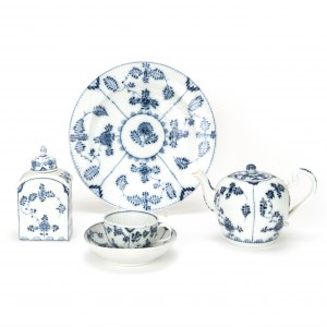 Vaisselle à thé Meissen avec motif de fleurs de paille