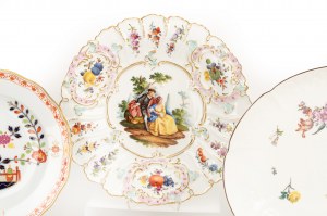 Meissen 4 plates and 1 bowl