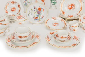 Meissen mocha and coffee service 'Red Dragon'