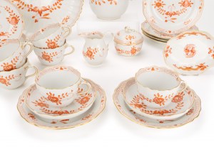 Meissen Kaffeeservice 'Indische Malerei in Korallenrot'