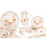 Meissen coffee service 'Indian painting in coral red'