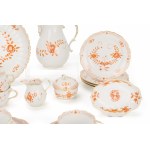 Meissen coffee service 'Indian painting in coral red'