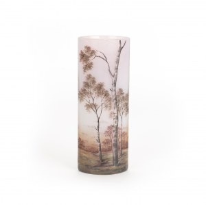 Daum Frères Vase Nancy avec motif 'paysage mauve