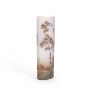 Daum Frères Nancy vase with landscape motif 'paysage mauve'