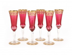 Saint Louis champagne flutes 'Thistle Gold'