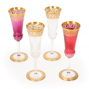 Saint Louis champagne flutes 'Thistle Gold'