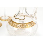 Saint Louis 'Thistle Gold' carafe and 'Callot Gold' wine glasses