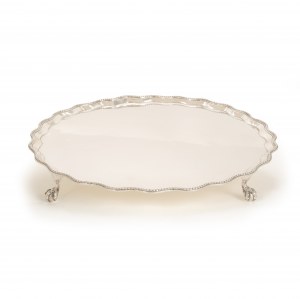 Silver tray with feet George III