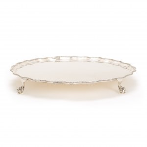 Silver tray with feet George III