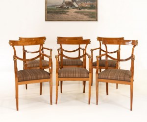 Regency armchairs with lion's head handles