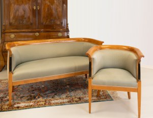 Empire-style armchair and bench