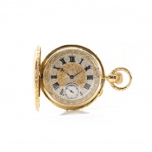 Julius Assmann Glashütte Savonette in una magnifica cassa con catena da orologio