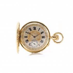 Julius Assmann Glashütte Savonette im Prunkgehäuse mit Uhrenkette