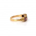 Victorianischer Ring mit Rubin-Diamantbesatz