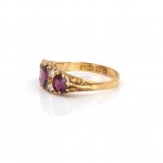 Viktoriánský prsten s rubínem a diamantem