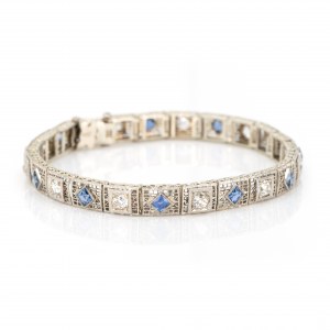 Bracciale con zaffiro e diamante incastonato