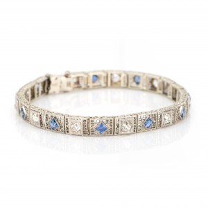 Bracelet with sapphire diamond setting