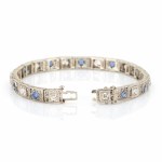 Bracciale con zaffiro e diamante incastonato