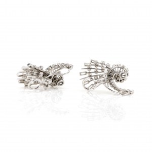 Pair of clip earrings set with diamonds