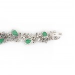 Collier und Armband mit Smaragd-Diamantbesatz