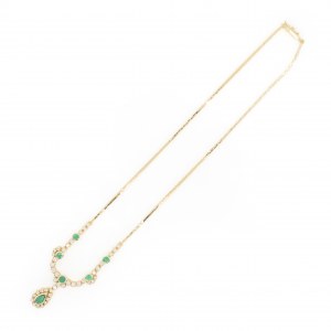 Collier mit Diamant-Smaragdbesatz