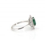 Entourage ring with emerald diamond setting