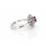 Entourage ring with ruby diamond setting