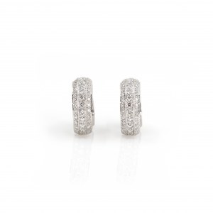 Pair of hoop earrings set with diamonds