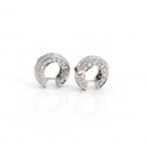 Pair of hoop earrings set with diamonds