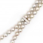 Collier de perles de culture avec clip en diamant
