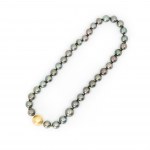 Tahitian pearl necklace with diamond clasp