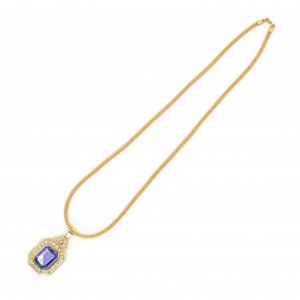 Collier avec pendentif en diamant tanzanite