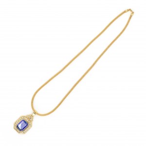 Necklace with tanzanite diamond pendant