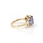 Anello con diamante tanzanite incastonato