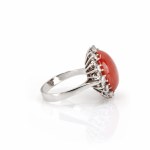 Entourage ring with coral diamond trim