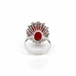 Entourage ring with coral diamond trim