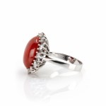 Entourage ring with coral diamond trim