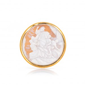 Round gem brooch