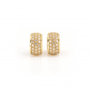 Pair of hoop earrings set with diamonds