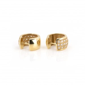 Pair of hoop earrings set with diamonds